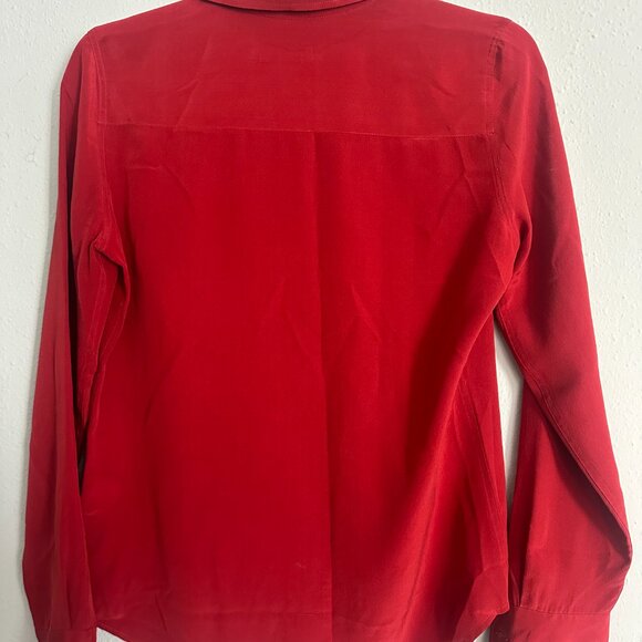 Equipment Femme Women’s Red 100% Silk Blouse Size XS Premium Classic - Picture 5 of 10